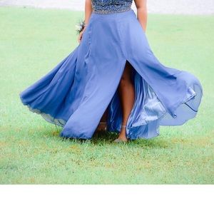 Smoke Blue prom dress